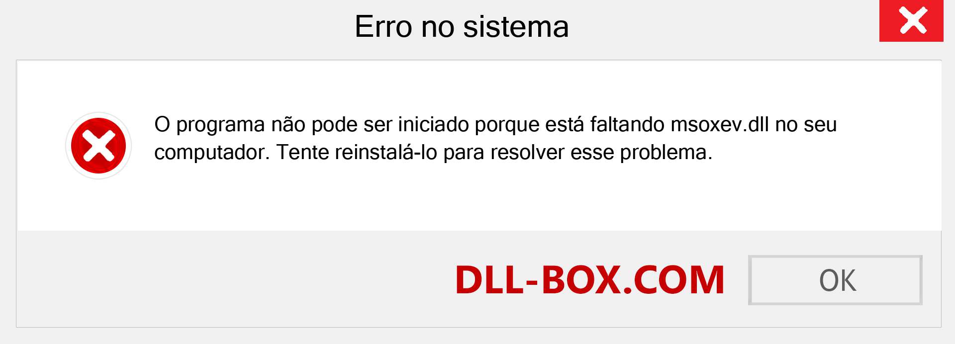Arquivo msoxev.dll ausente ?. Download para Windows 7, 8, 10 - Correção de erro ausente msoxev dll no Windows, fotos, imagens